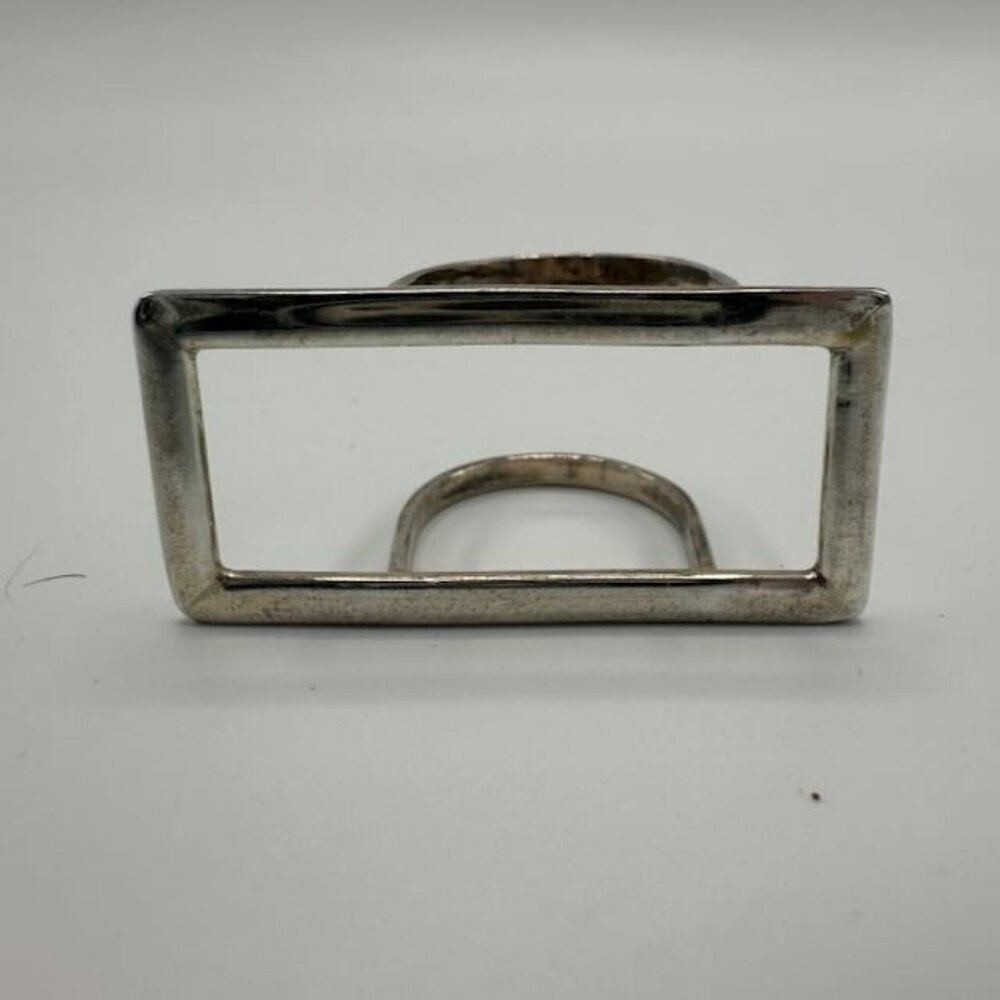 Large Rectangle Silver Ring - image 2